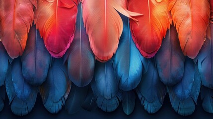 Obraz premium Vibrant Feathered Background for Graphic Design Projects