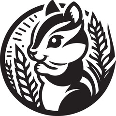 Chipmunk icon isolated on a white background. Chipmunk logo illustration.
