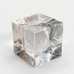 Ice Cube Hyper Realistic Highly Detailed Isolated On White Background Png File