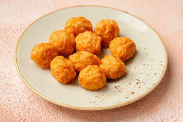 Bakso Ayam, Raw Indonesian Chicken Meatball in a bowl