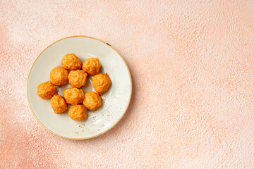 Bakso Ayam, Raw Indonesian Chicken Meatball in a bowl