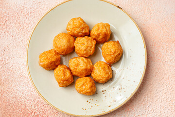 Bakso Ayam, Raw Indonesian Chicken Meatball in a bowl