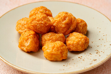 Bakso Ayam, Raw Indonesian Chicken Meatball in a bowl