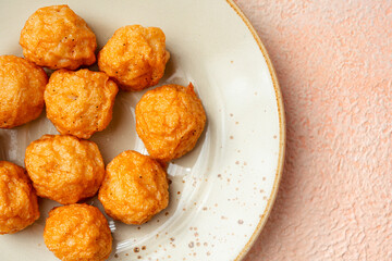Bakso Ayam, Raw Indonesian Chicken Meatball in a bowl