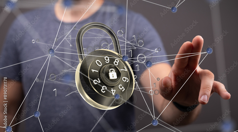 Poster certified guarantee approval or secure access system concept,