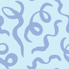 Fototapeta premium Seamless abstract pattern with squiggles and scribbles. Weaved curved lines. Chaotic ink scribbles decorative texture. Messy doodles, wavy and curly lines.