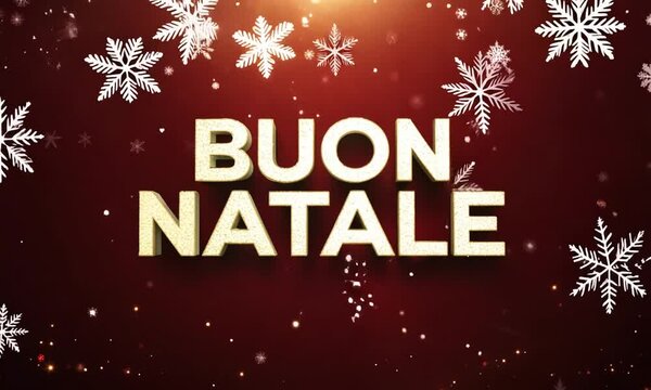 A gold font with the word Buon Natale written in it. The font is bold and stands out against the dark background