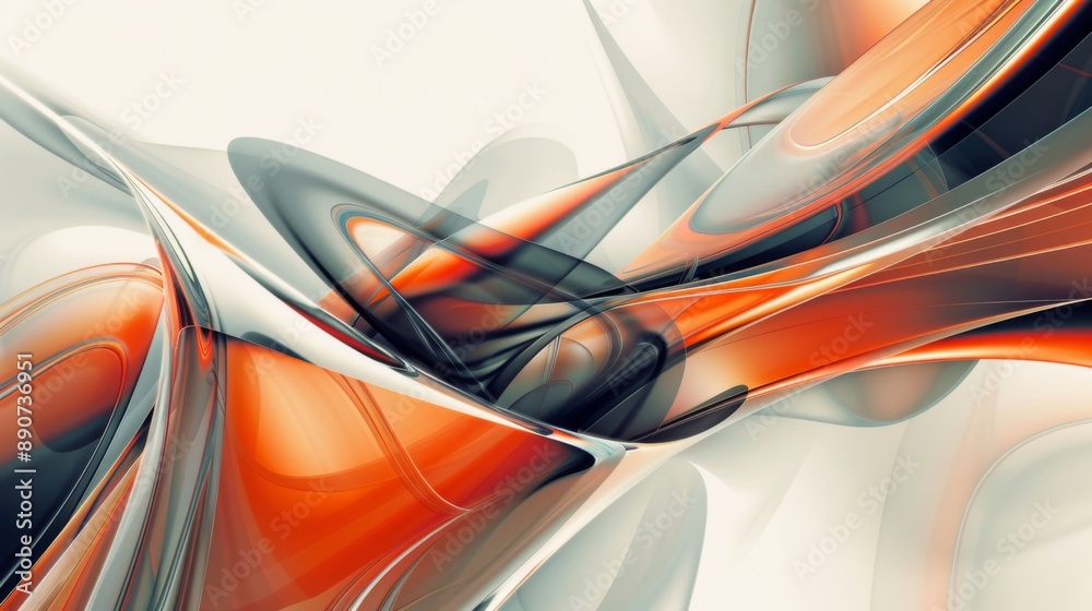 Wall mural A digital artwork of flowing lines and curves in contrasting colors, modern and dynamic