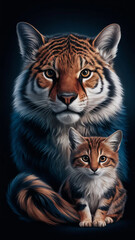 tiger and cat
