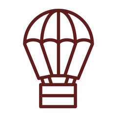 Ballon Vector Line Maroon Icon Design