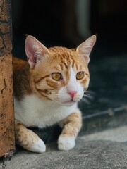 cute cat brown and white 