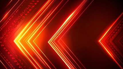 Fototapeta premium Abstract background with red and orange neon arrows
