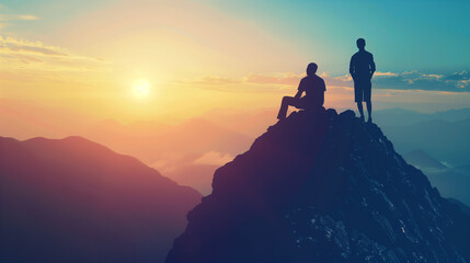 A coaching scene showing a mentor giving advice on personal and career development.
