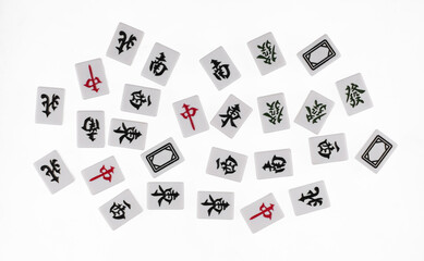 Mahjong dice isolated on white background