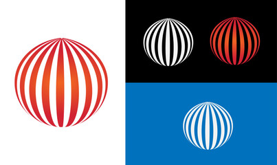 Onion logo with tow different color and backgrounds, Rounded lines logo.