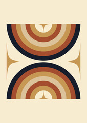 Fototapeta premium Abstract contemporary aesthetic background with rainbow and stars. Aesthetic print