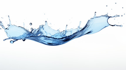 blue water splash isolated on white