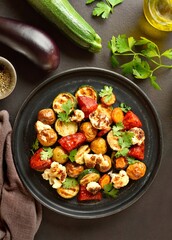 Roasted vegetables on plate