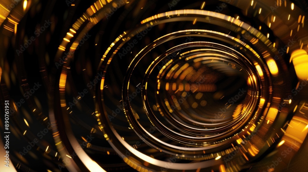 Poster a close-up view of a spiral-shaped object covered in lights, great for use in design or decoration i