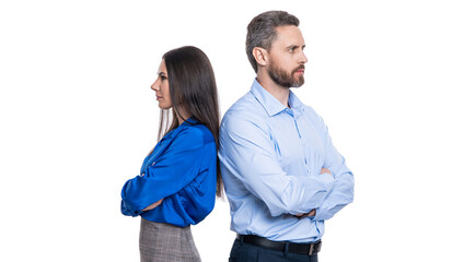 businesspeople working on business project. collaborating on a new business project. businesspeople isolated on white. businesspeople together while having a meeting in the office. teamwork
