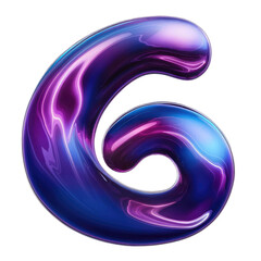 Isolated PNG Number 6, GENERATIVE AI