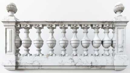 Classic balustrade on a white background. 