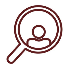 search user Vector Line Maroon Icon Design