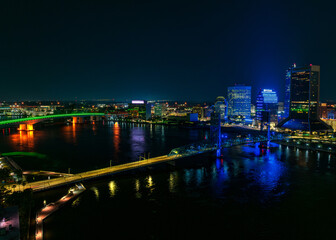 Jacksonville skyline at night