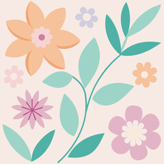 Pastel tone floral patterns