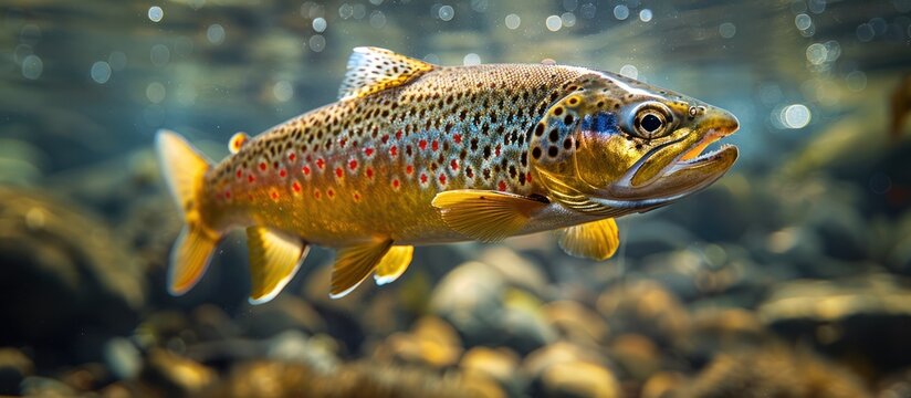 Brown Trout in a Riverbed
