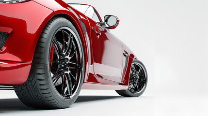 Naklejka premium Details of the red car on a white background 3D render