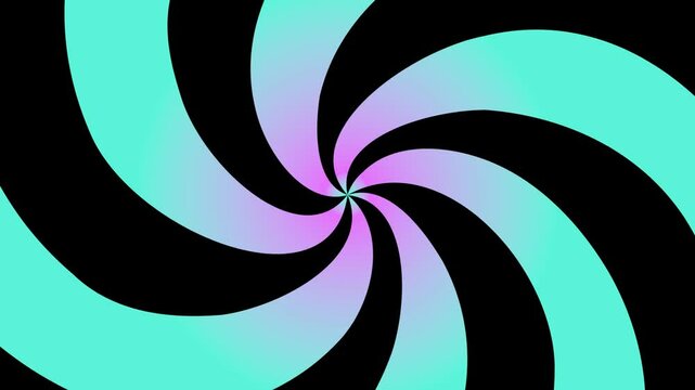 twisted spiral. Video radial optical illusion. Hypnotic spirals moving. Design for reels shorts poster banner. Horizontal 4K.