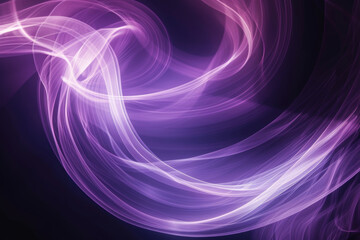 Naklejka premium Dark background with purple wavy lines, ethereal vibe, dreamy atmosphere, circular composition, soft glow lightin