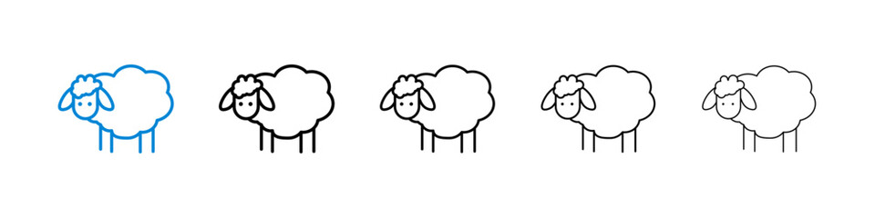 Sheep icon in black and blue