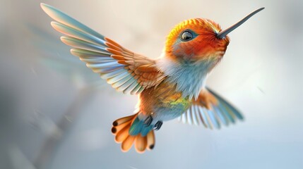 Fototapeta premium hummingbird on a branch generated by AI