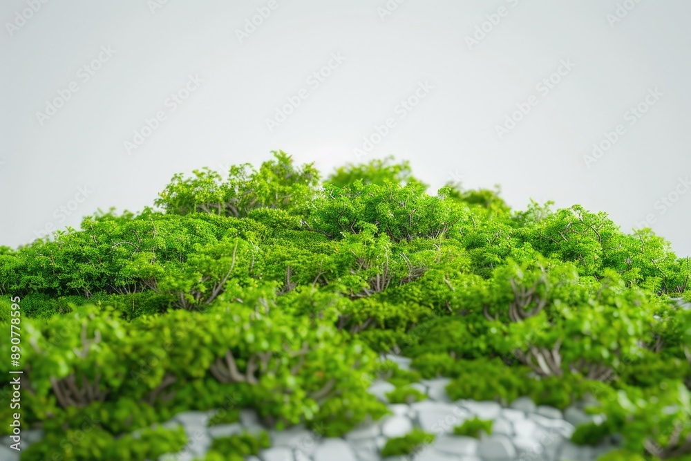 Poster a tree with roots and trunk emerging from a rocky wall, likely in a natural or geological setting
