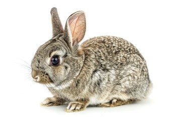 Obraz premium American chinchilla rabbit on white background for Easter portrait