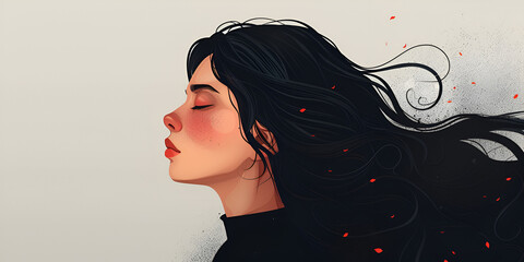 Vector for International Widows Day. gloomy drawing of a woman in tears. A significant day