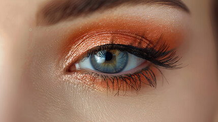 Obraz premium close-up of makeup Makeup for the eyebrows Extension of eyelashes