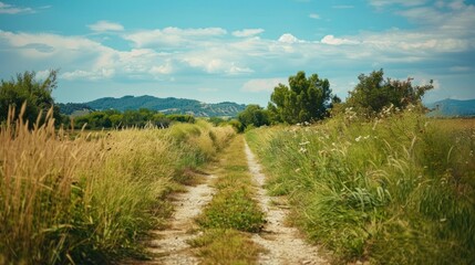 Obraz premium Serene Path Through Lush Meadow