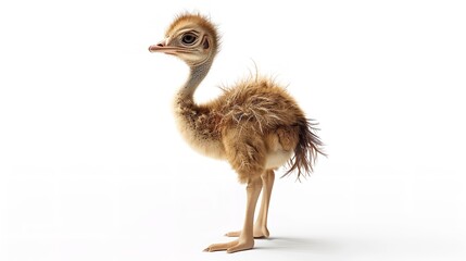 Emu full body clearly photo on white background ,
