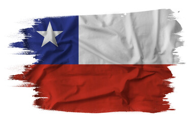 Chile flag on brush paint stroke.
