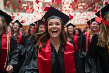 group photo of university graduates celebrating their academic achievement with virtual graduation caps.