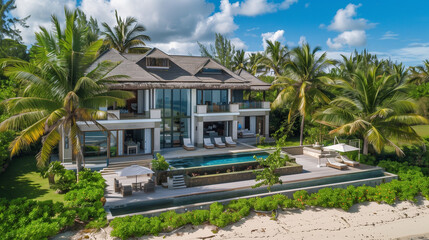 Fototapeta premium A Luxury beachfront villa