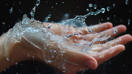 water splash in hand