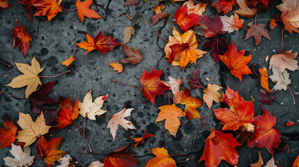 autumn leaves on the ground