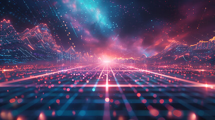 Futuristic background with a retro sci-fi feel 