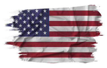 Flag of USA in brush stroke background
