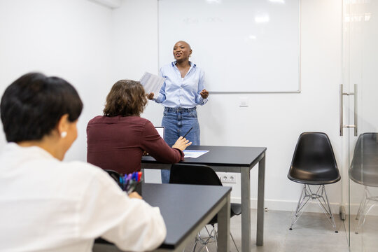 Diverse students engaging in an English class session
