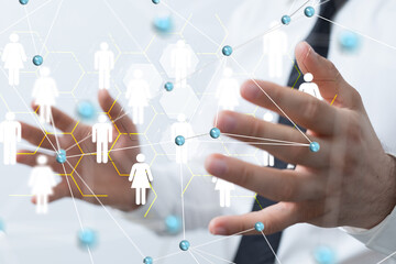 Global network. Blockchain. 3D illustration. Neural networks and artificial intelligence. Abstract